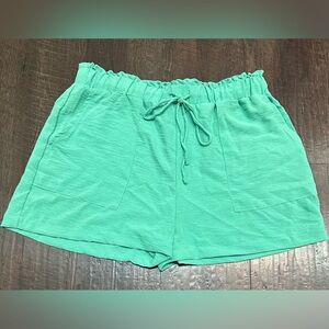 Women's Green Drawstring Shorts